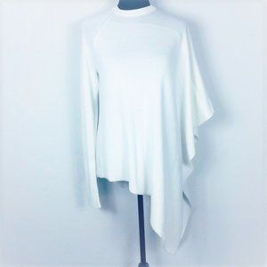Per Se by Carlisle White Asymmetrical Sweater Poncho size S